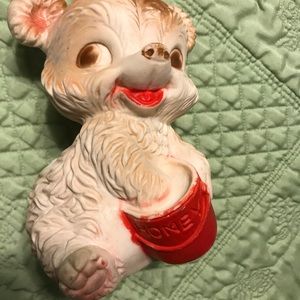 Vintage rubber bear squeak toy made in Germany